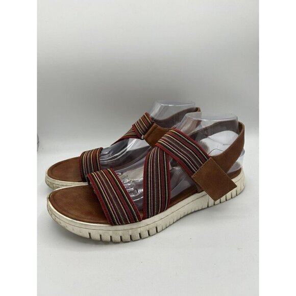 Euro Soft Rainbow Vegan Leather Ankle Strap Thong Comfort Sandal Size 10 - Picture 1 of 11